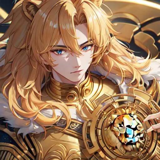 Prompt: Leo  The Lion zodiac as a 
male human, 8k, UHD,  highly detailed, close up