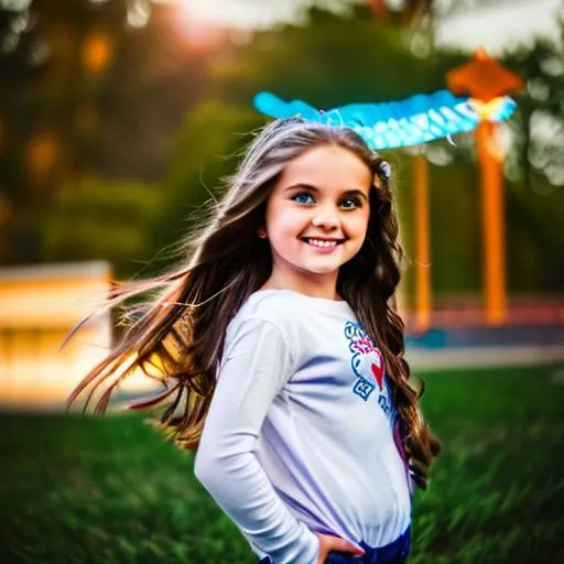 Prompt: super hero girl white brown hair flash with the planet heart behind