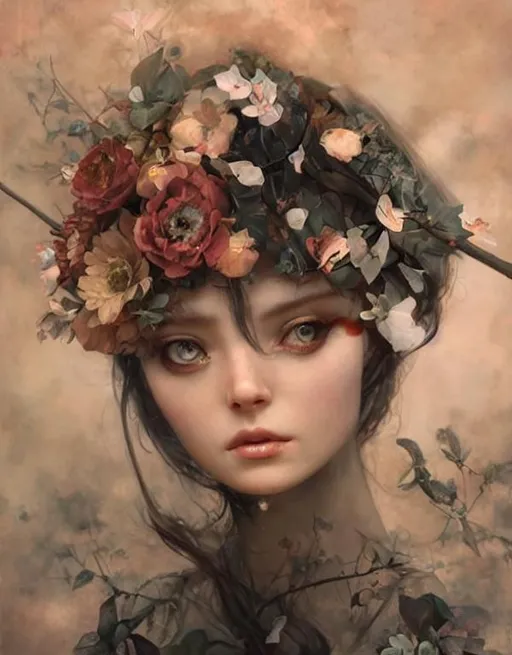 Prompt: There's beauty in weirdness.  Acrylic art by louis treserras, Anna dittmann, Mao hamaguchi,  John William Waterhouse, Charlie bowater, Melanie delon, Karol bak,  trending on Artstation, intricate, highly detailed, crispy quality, dynamic lighting, hyperdetailed and realistic.