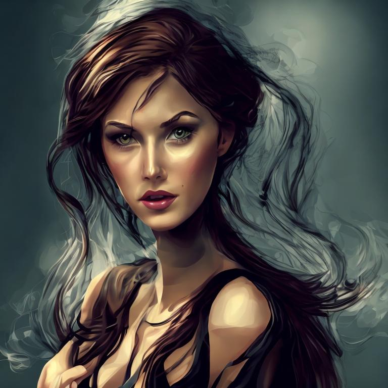 Beautiful Woman Vector Illustration Portrait Openart