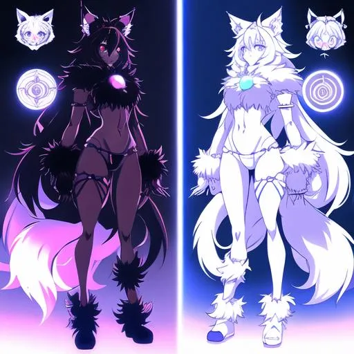 Prompt: anime  of a {character}, anime eyes, beautiful intricate fluffy, symmetrical, in unique anime style, concept art, digital painting, looking into camera,  neon bubble wolf  adorable furry sketch full body