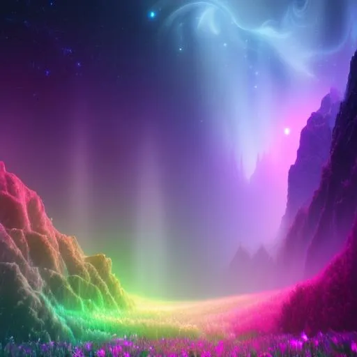 Prompt: ｛Celestial Harmony｝,Awakened，glowing flowers,etherial, fairy,  8K, 