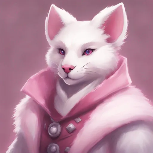 Prompt: dnd harengon, furry, white fur, pink fur, 


