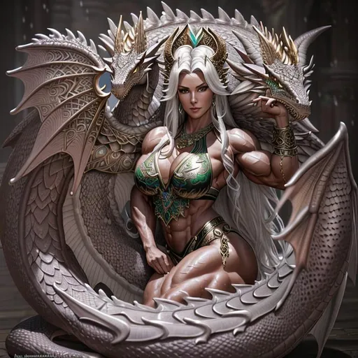 Prompt: {{{{highest quality full body splash art masterpiece, hyperrealistic, hyperrealism, {{female character of Tiamat Mother of The all Chromatic Dragons}}, {{Fantasy land of Ancient Britain Background}} intricately hyperdetailed, hyperrealistic intricate details, muscular muscle definition female bodybuilder, wet with sweats all over her body, perfect face, perfect body, thick hairy armpits, perfect anatomy, black crown, perfect composition, approaching perfection, Detailed and Intricate, Detailed Render, 3D Render, Unreal Engine, by Greg Rutkowski, Concept Art, dark, DnD, fantasy, blood dripping from her mouth, red blood eyes,

}}}}