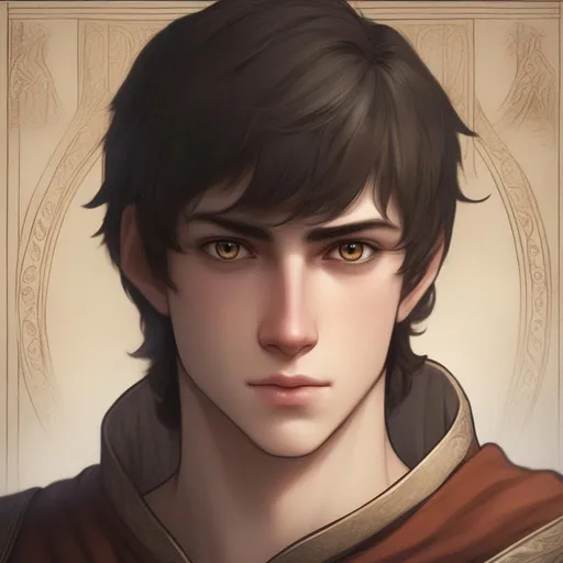 Prompt: A 18 years old man,a prince at the Spanish Court in the early middle ages with short black hair in a 1100s haircut and light brown eyes with the face of Noel Kreiss from Final Fantasy