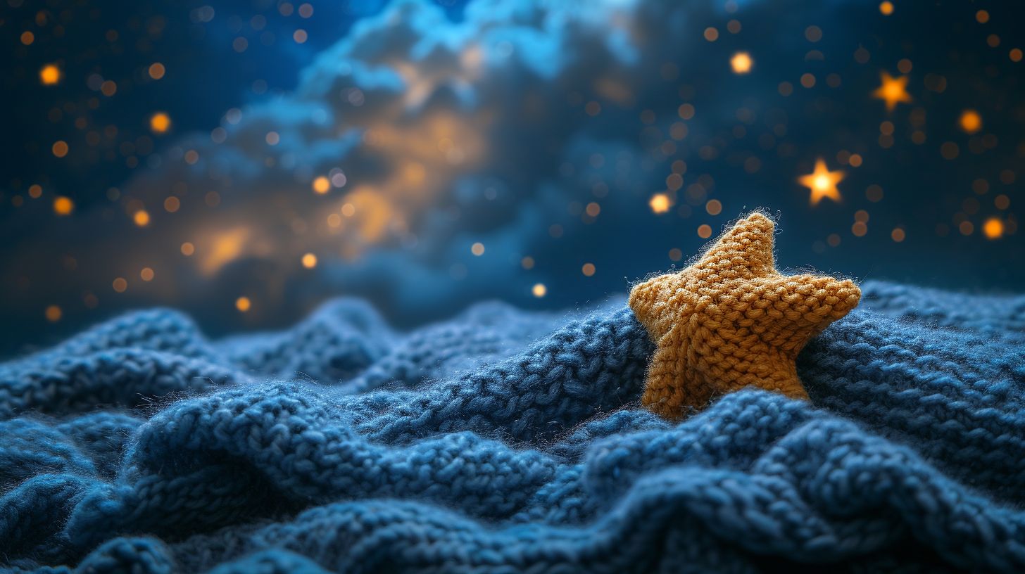 Prompt: knitted star sky