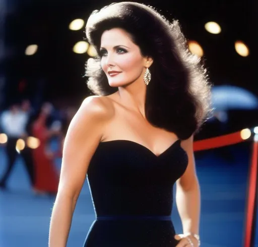 Prompt: Lynda Carter 80s red carpet