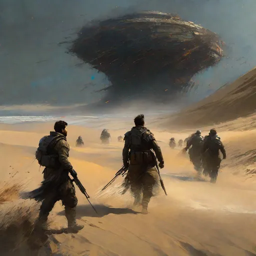 Prompt: a scene from Dune 2021  the film    chani is running and fight against a worm
masterpiece, textured Speedpaint with large rough brush strokes and paint splatter by Jeremy Mann, Carne Griffiths, Junji Ito, Robert Oxley, Ismail Inceoglu, masterpiece, trending on artstation, particles, oil on canvas, highly detailed fine art, ink painting, hyperrealism | Pixar gloss | polished, Anato Finnstark | Android Jones | Darek Zabrocki, Boris Vallejo, David Palumbo, Donato Giancola, Frank Frazetta, colorful, deep_color vibrant, John Stephens, Jordan Grimmer, John Howe, Julie Bell, Mark Brooks, Dan Mumford | comicbook art | perfect_concept art | 3D shading | bright_colored background radial gradient background | cinematic Reimagined by industrial light and magic fairy_home!, centered, acrylic painting, trending on pixiv fanbox, palette knife and brush strokes, style of makoto shinkai jamie wyeth james gilleard edward hopper greg rutkowski studio ghibli genshin impact, perfect composition, beautiful detailed intricate insanely detailed octane render trending on artstation, 8 k artistic photography, photorealistic concept art, soft natural volumetric cinematic perfect light, chiaroscuro, award - winning photograph, masterpiece, oil on canvas, raphael, caravaggio, greg rutkowski, beeple, beksinski, giger