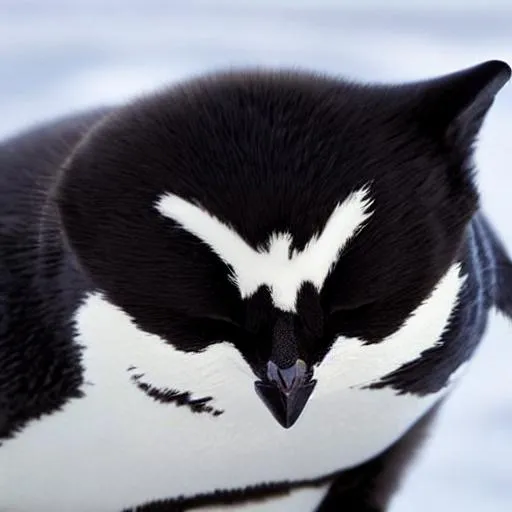 Prompt: cute cat penguin