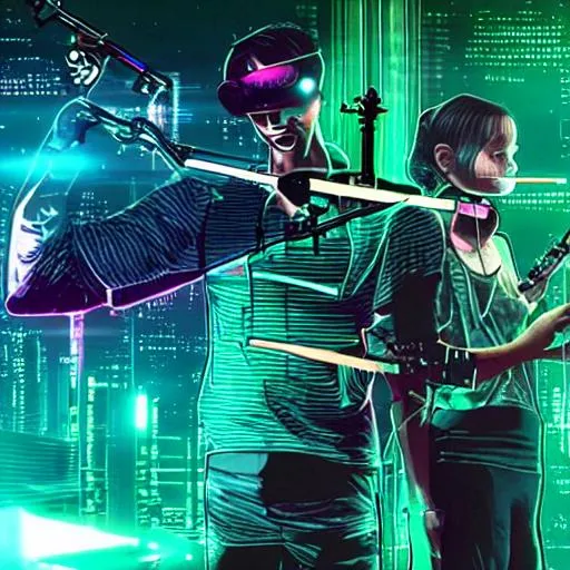 Prompt: cyberpunk violins