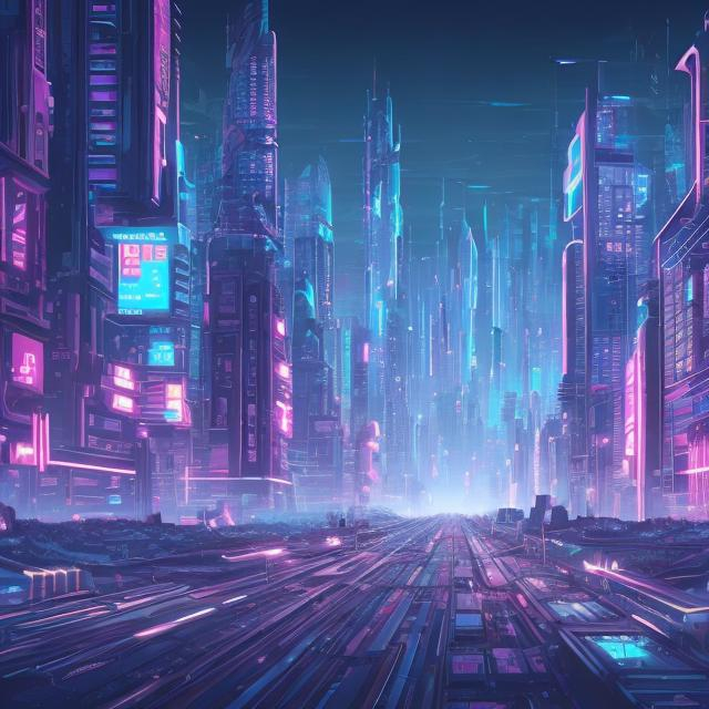 Animated busy future city