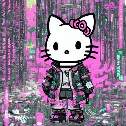 Prompt: Cyberpunk hello kitty 
