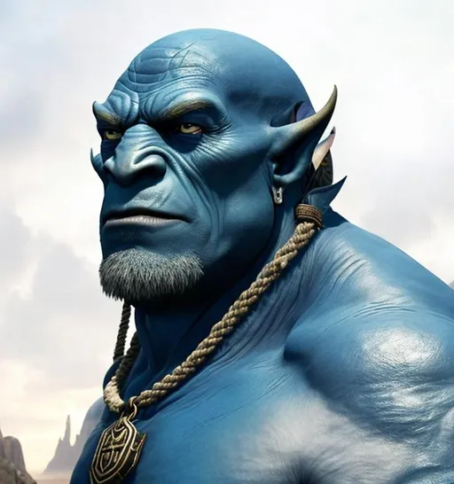 Prompt: Strong blue orc with elif ears and a rope around its neck and a collar around its neck, An Orc, Orc, ogre, orc looking at camera, Arabian Orc, Orc themed, Menacing Orc, Gollum as a titan , Half Orc, Portrait of an Orc, elf with blue skin, elf with blue skin, Orc Warrior, Portrait of an orc warrior, blue skin tone 8k textures, photorealistic details, empty background, realistic skin, rendered with arnold