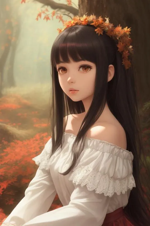 Prompt: fullportrait picture of 1 girl vintage pencil sketch anime, petite body,

masterpiece pastel 3D ultra realistic hyperrealism hyperdetailed red off the shoulder cotton fluffy string dress, beautiful detailed brown eyes, beautiful detailed face, highly detailed beautiful gloss lips, highly detailed intricate fluffy black hair, stray hairs, complex,

hopeful,

sitting in the old fantasy forest, autumn environment, fantastical nostalgic mood,

iridescent reflection, cinematic light, back light, sunshine, sunlight, dramatic light, light reflection, 3D shading, 3D shadow, highly detailed front light reflection,

impressionist painting,

volumetric lighting maximalist photo illustration 4k, resolution high res intricately detailed complex,

soft focus, digital painting, oil painting, heroic fantasy art, clean art, professional, colorful, rich deep color, concept art, CGI winning award, UHD, HDR, 8K, RPG, UHD render, HDR render, 3D render cinema 4D, Makoto Shinkai, Degas Style Painting