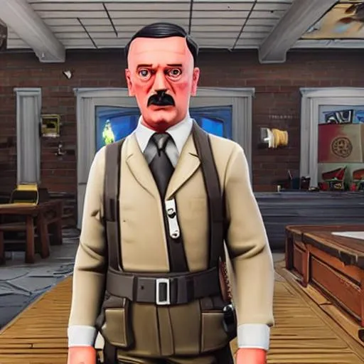 Prompt: hitler as a fortnite skin