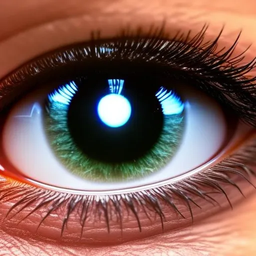 Prompt: Create the masterpiece image of an highly detailed human eye: super detailed {orbit, sclera, conjunctiva, iris, pupil, the lens, the cornea, the eyeball}, centered, sharp focus, harmony, balance, front view, great background, UHD engine 5, HDR, Octane 3D, 256K.