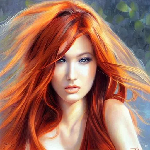 oil painting by Bernard Frize and artgerm beautiful... | OpenArt