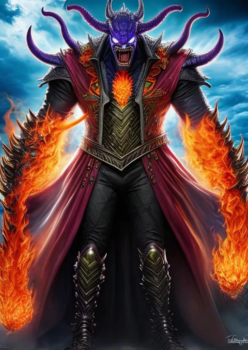 Prompt: High-resolution hyperrealistic photo of mephisto merged with dormammu, photorealistic, highly detailed, uhd, hdr, 64k