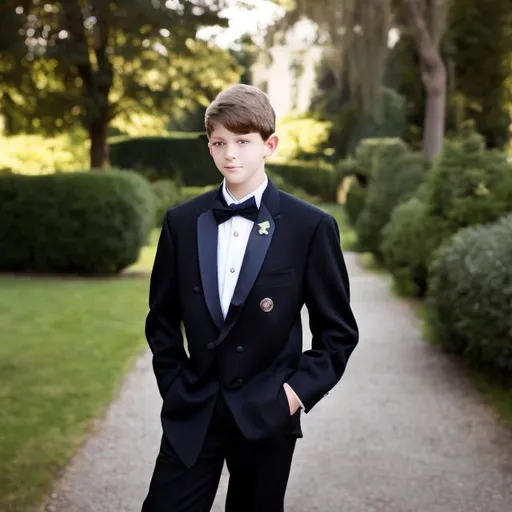 Prompt: 16 year old boy in a tuxedo