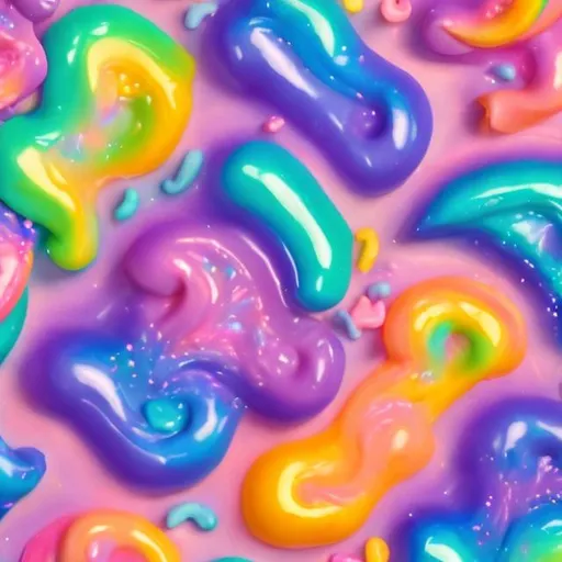Prompt: Pastel candy in the style of Lisa frank