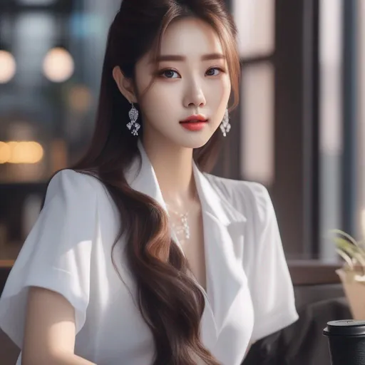 Prompt: Realistic Asian kpop idol woman full HD 4k