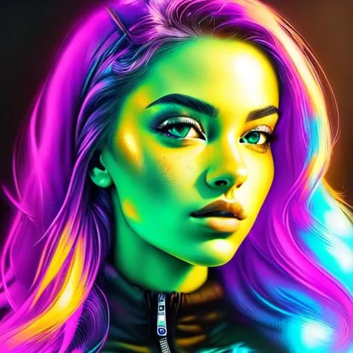 Prompt: 
Vivid Neon Color Pallet, Portrait Women Superhero, Highly Detailed