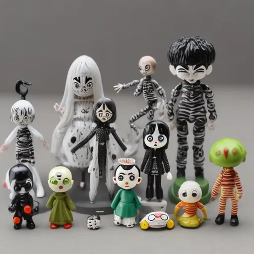 Prompt: Miniature toys in the style of junji ito