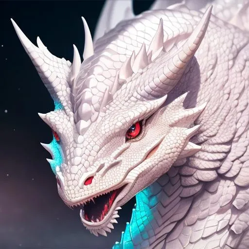 Prompt: Knight Albino dragon with iridescent black markings and a cute face, perfect composition, hyperrealistic, super detailed, 8k, high quality, trending art, trending on artstation, sharp focus, studio photo, intricate details, highly detailed, illustration, watercolor