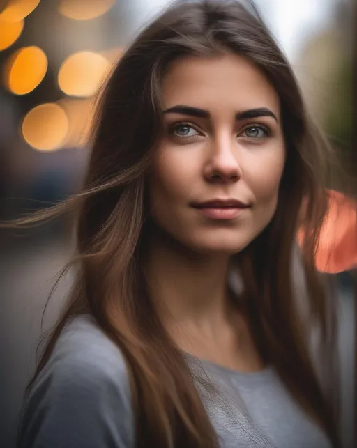 Prompt: With a telephoto lens, a portrait comes to life, capturing the subject's emotions with sharp focus and a beautifully blurred bokeh background.