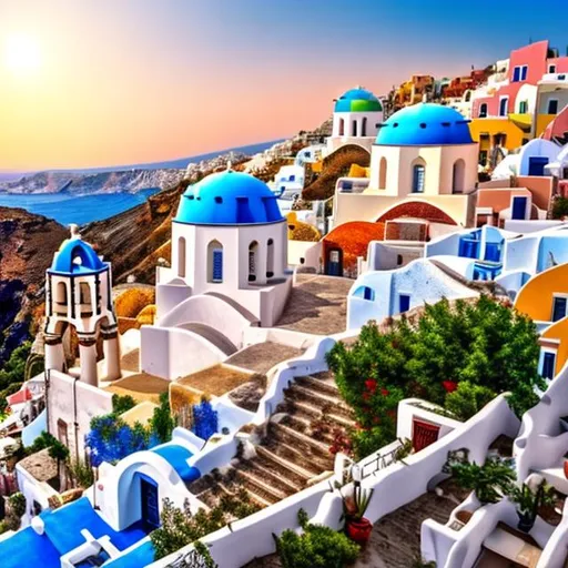 Prompt: Greece realistic. with a huge wall surrounding the city. statues. beautiful palaces