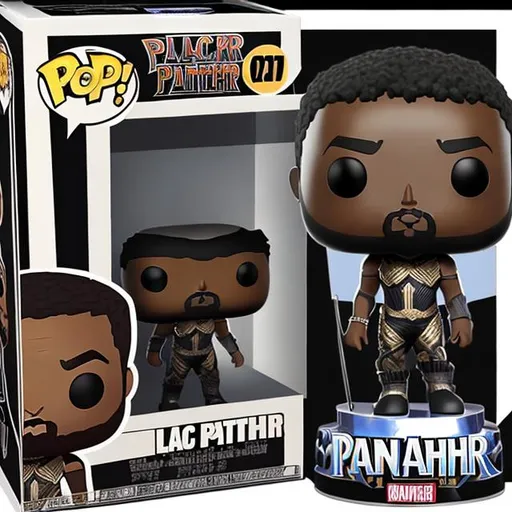 Prompt: Black panther funko pop