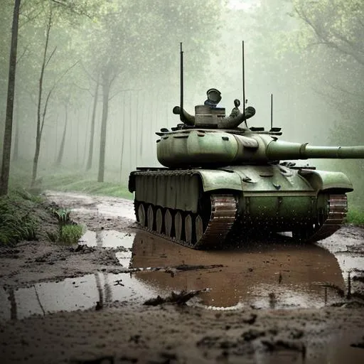 overgrown t90 battle tank , vines, ferns, abandoned... | OpenArt