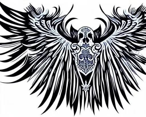 Wings Bird Feather Black & White Tattoo Vector Stock Vector - Illustration  of black, heraldry: 188951247