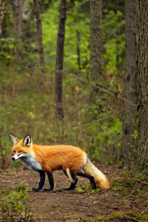 Prompt: Fox in the forest