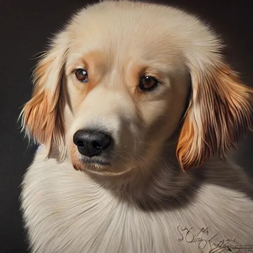 Prompt: Cute dog, Super realistic, hyperrealism, portrait, Intricately Detailed, 8k Resolution, VRAY, HDR, Unreal Engine, Photography, Realistic, Detailed, Painting By Olga Shvartsur, Svetlana Novikova, Fine Art, Extreme Detail, Digital Art