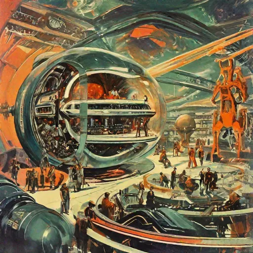 Prompt: subatomic sci-fi retrofuturism