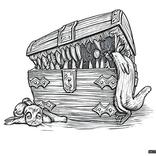 Prompt: Make me a rabbit in the style of oldschool dnd lineart. Make it look like it is hand drawn. Make sure it is black and white only