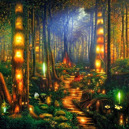 Enlightenment Forest. Bioluminescent. By Jacek yerka...