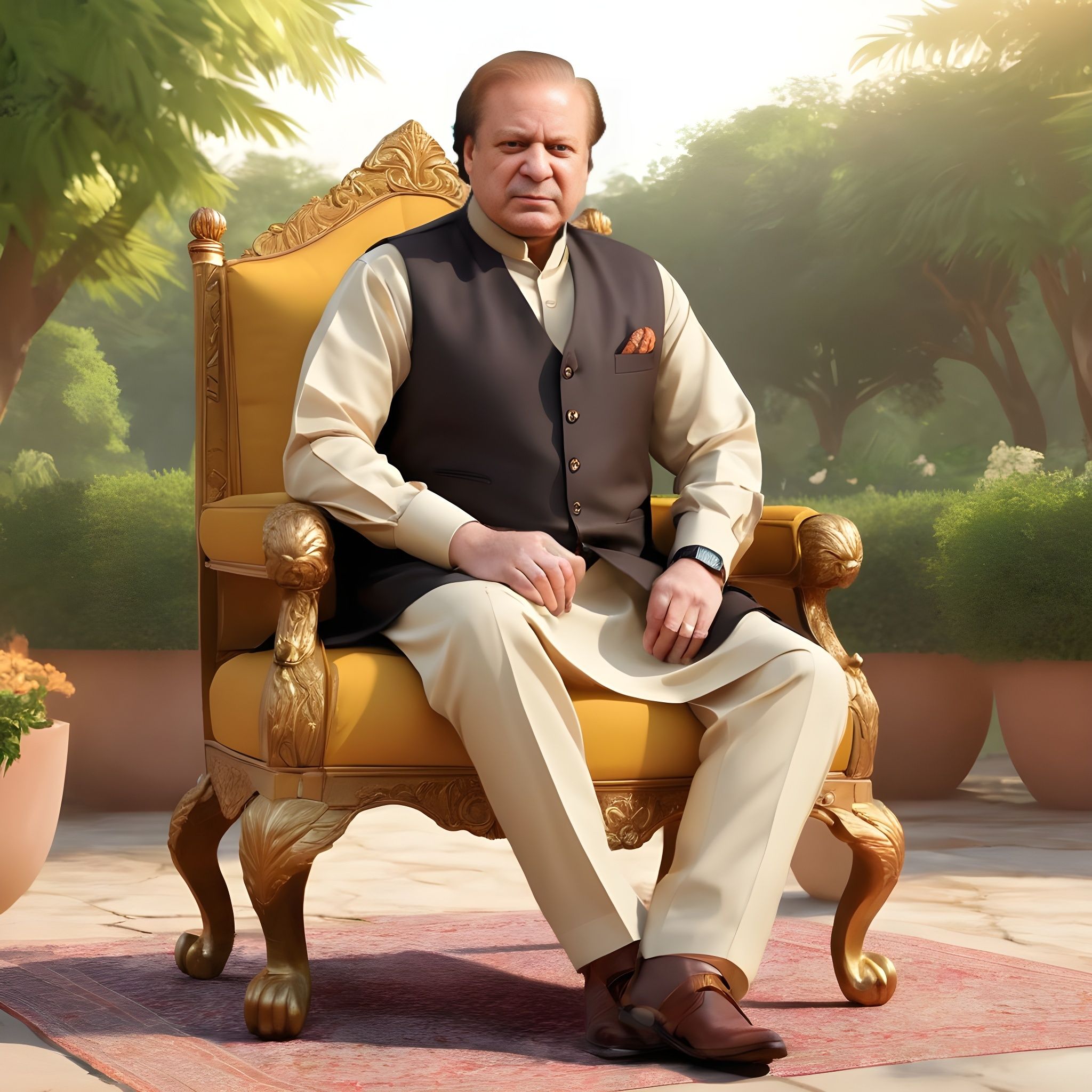 Prompt: Nawaz Sharif PMLN Created by Ai Generated 