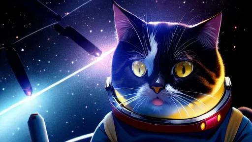 Prompt: Cat Astronaut, In space, 8K resolution, dynamic lighting, Photorealistic, twilight, Space, Spacescape, spacecore