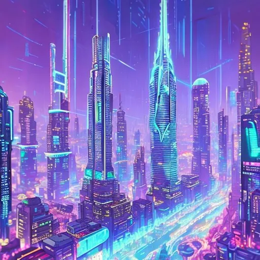 Prompt: They had landed in a futuristic city, a sprawling metropolis filled with towering skyscrapers and sleek, high-speed vehicles whizzing past. The air hummed with an electrifying energy, and holographic advertisements danced around them like ethereal specters.

Eloise, the empathetic healer, felt an immediate connection with this futuristic realm. Their eyes widened in wonder as they observed the bustling streets and the people walking by, each carrying small devices that seemed to hold the answers to the world’s mysteries.