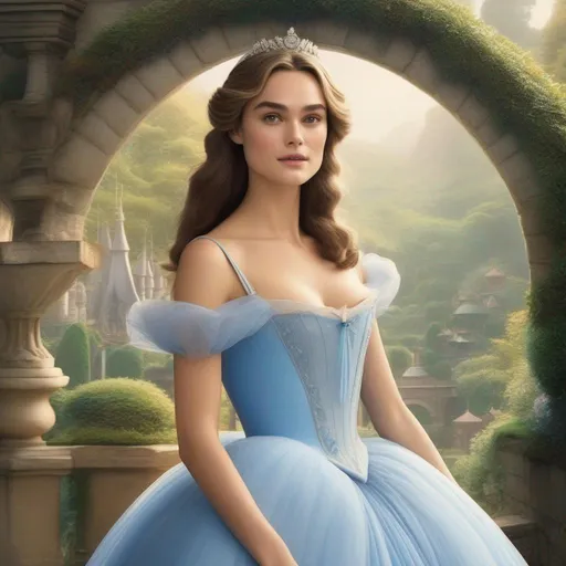 Prompt: kiera knightley as cinderella as a character in a studio ghibli movie