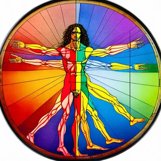 vitruvian man da vinci prism spectrum colors