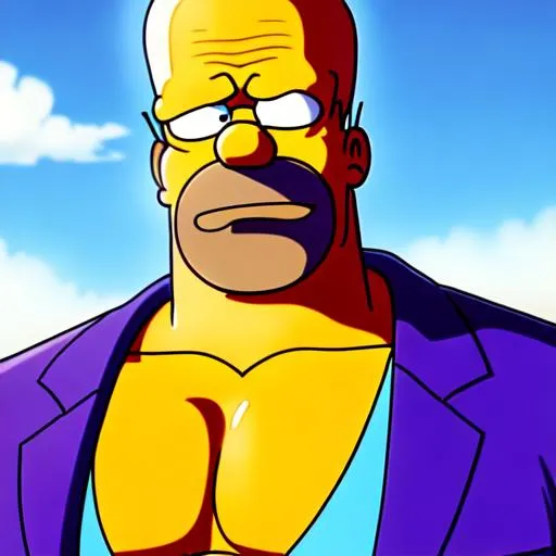 Prompt: Homer Simpson in the style of jojo's bizarre adventure
