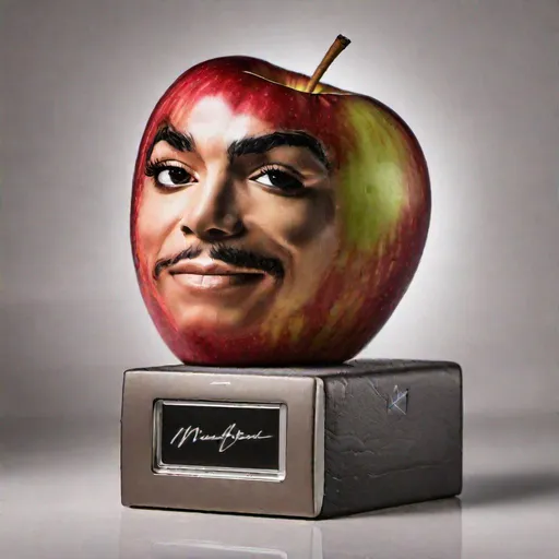 Prompt: an apple with Michael Jackson's face