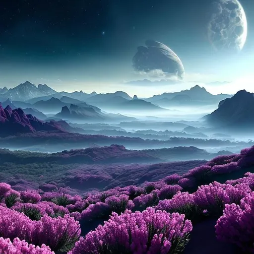 Prompt: A beautiful vista of a breathtaking, alien world.