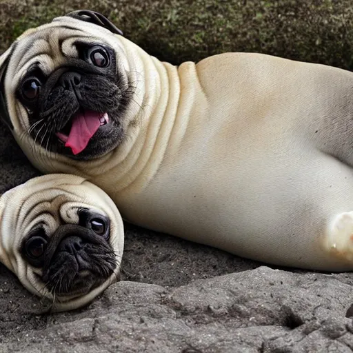 Prompt: pug-like seal
