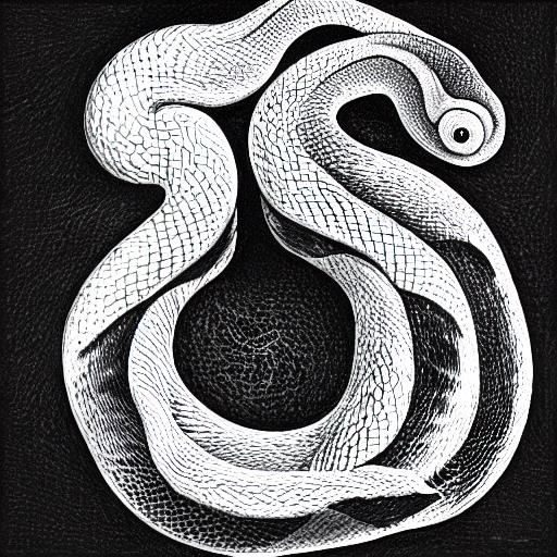 black and white snake surrealist | OpenArt