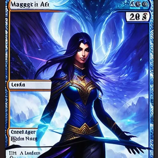 Prompt: Magic the Gathering art, D&D. A Vedalken Woman {Tall and Slender} {{Blue Skin}}.