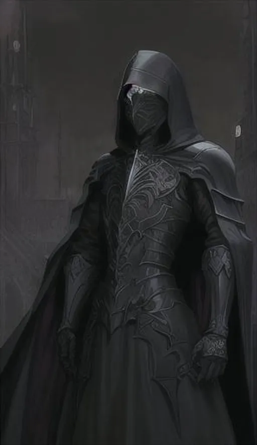 Prompt: photo a closeup of a single hooded armored cleric man standing on a building in an ancient gothic city, dark fantasy, drawn by Anthony Chong Jones, centered, intricate, elegant, masterpiece, highly detailed, concept art, smooth, sharp focus, character design, gothic, by Shi Zhonggui, art style of marc simonetti, necromancy, intricate depth and detail, character centered on image, book cover
